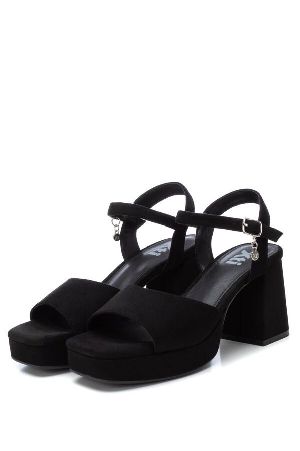 XTI sandalia de mujer antelina negro