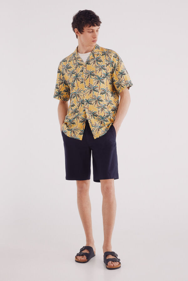 Springfield Camisa de manga curta de viscose estampado estampado