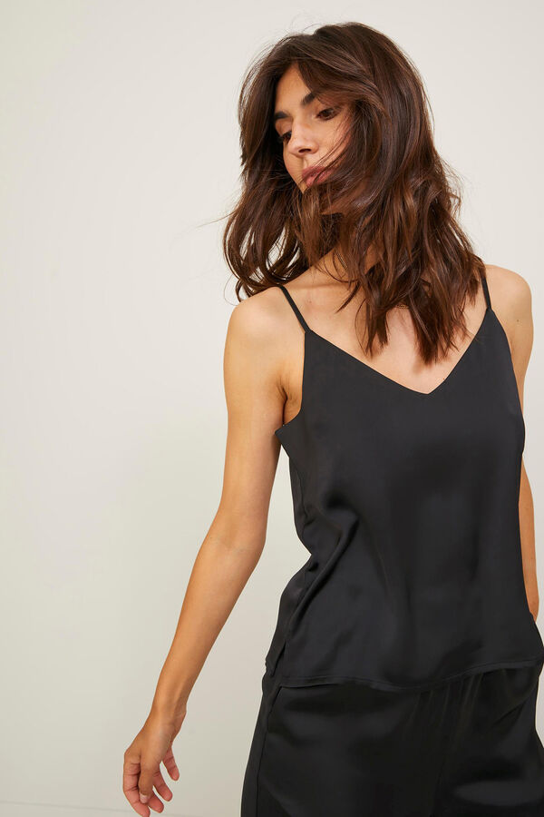 Jack & Jones Top lencero satinado negro