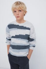 Springfield Kids Camisola com figuras geom&eacute;tricas para meninos azul