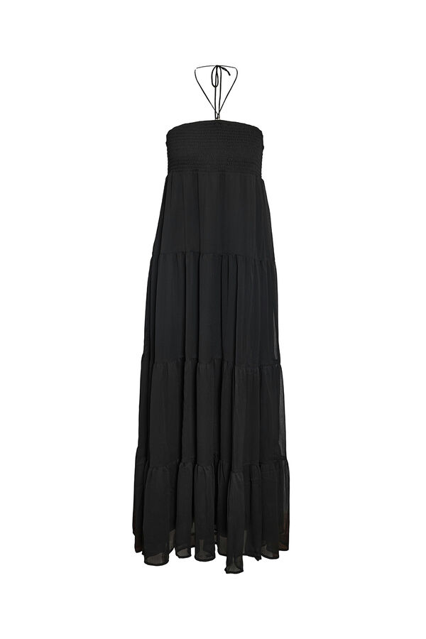 Noisy May Vestido largo vaporoso maya abeja negro