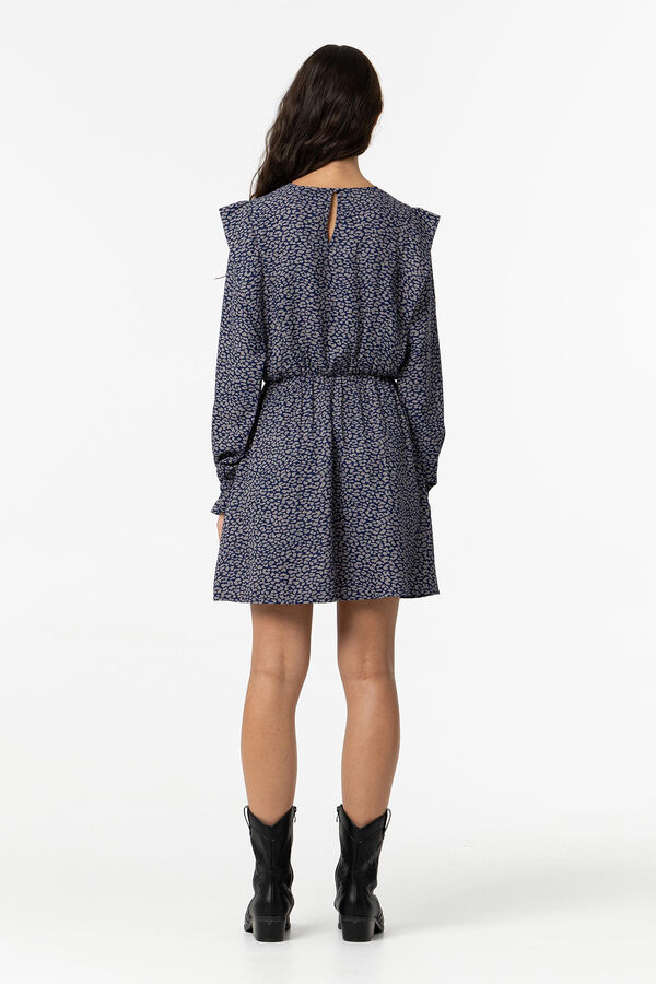 Tiffosi Vestido Estampado con Elástico en Cintura azul