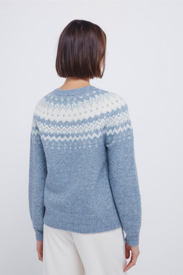 Springfield Camisola com detalhes jacquard  azul