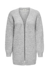 JDY Cardigan liso de manga larga gris