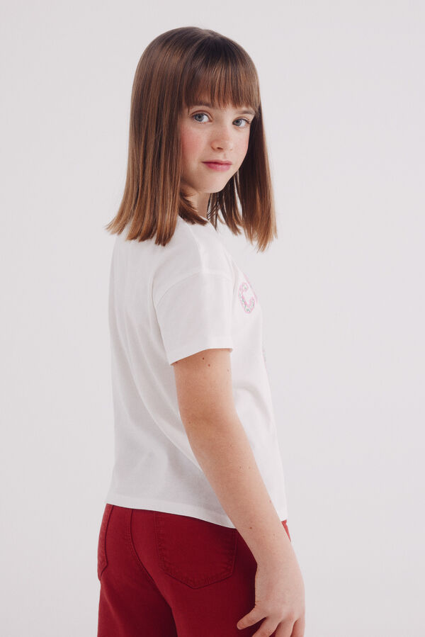 Springfield Kids T-shirt cereja de menina branco