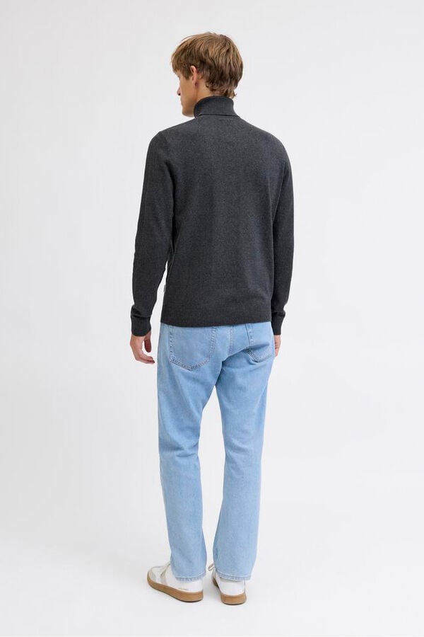 JJ REBEL Jersey de punto cuello vuelto gris