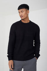 Brave Soul Jersey de punto con cuello redondo negro