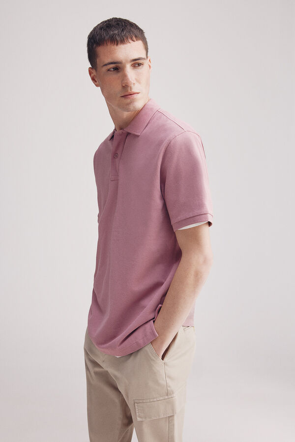 Springfield Polo estruturado regular fit rosa