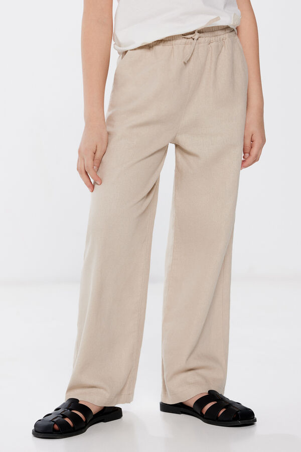 Springfield Kids Calças linho menina camel