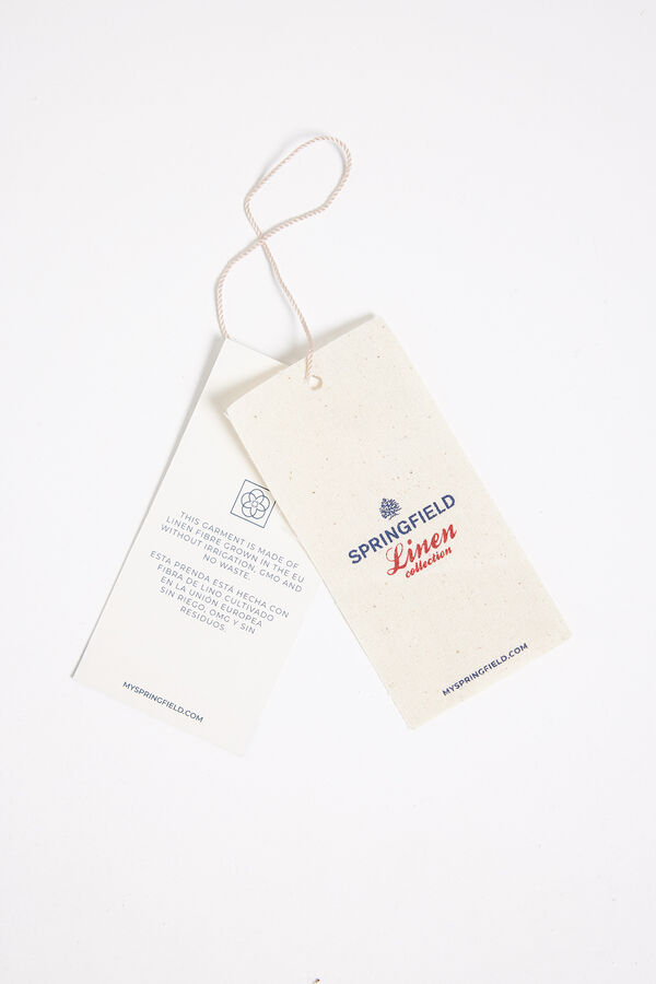 Springfield Pantal&oacute;n lino slim fit negro