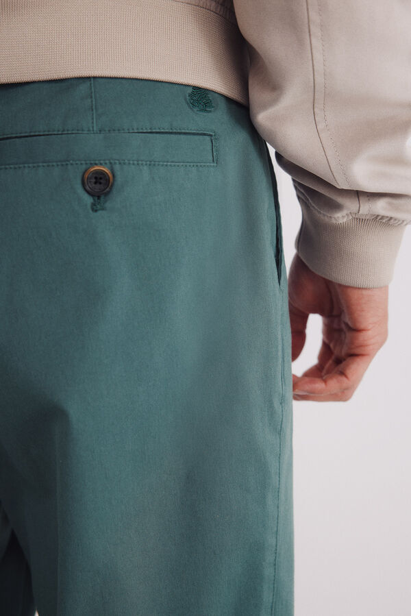Springfield Calças calças chino leves e justas verde
