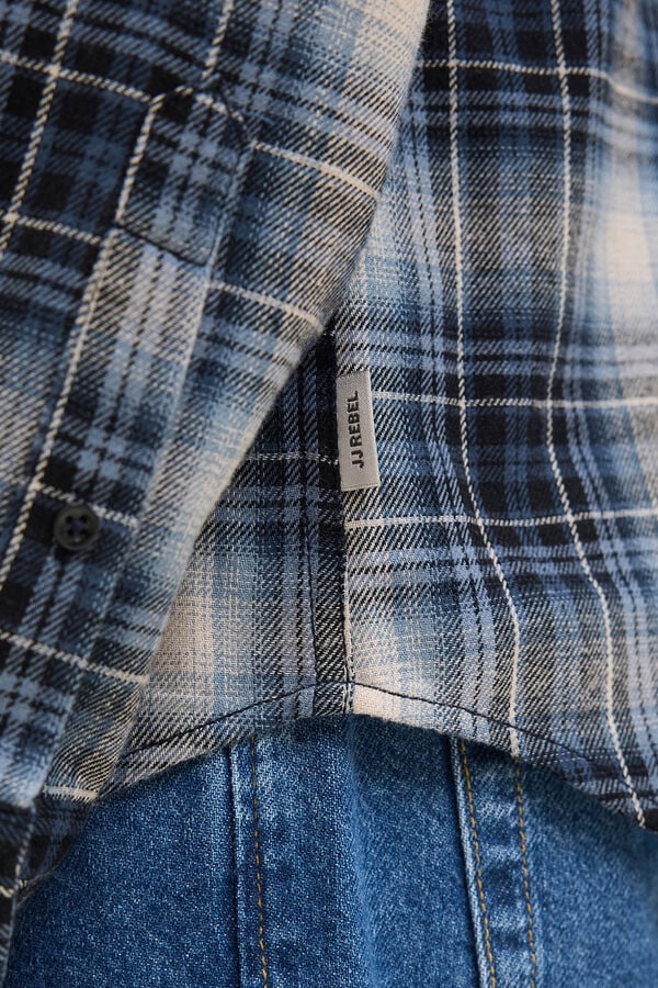JJ REBEL Camisa xadrez regular fit azul