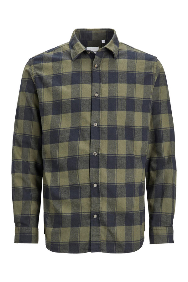 Jack & Jones Camisa cuadros slim fit verde