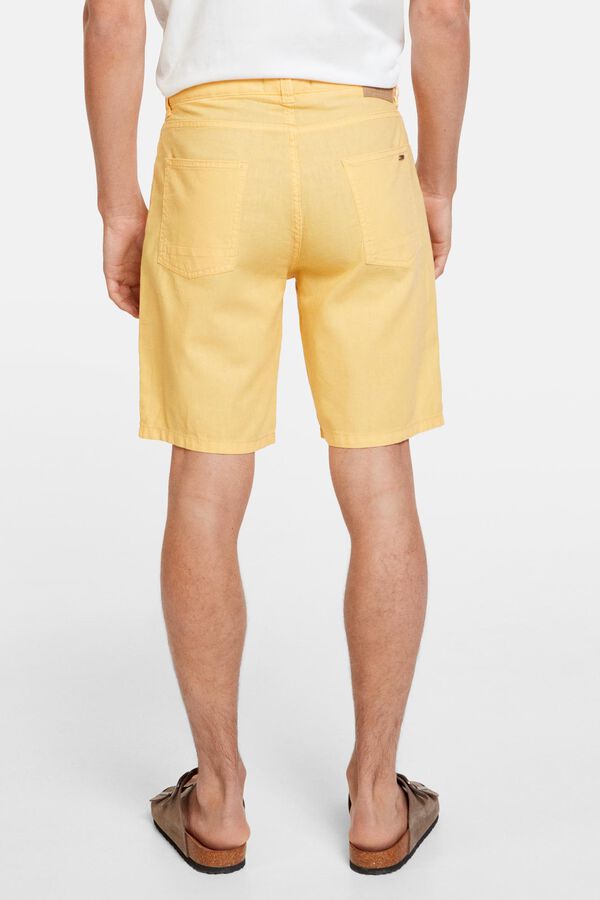 Springfield Bermuda 5 bolsillos lino algodón lavada amarillo