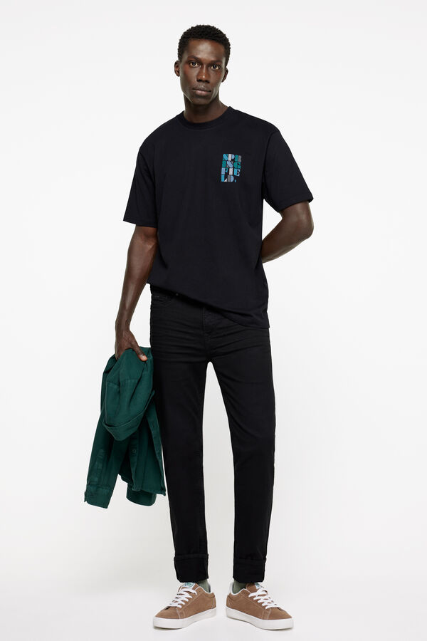 Springfield Pantal&oacute;n 5 bolsillos color skinny lavado negro