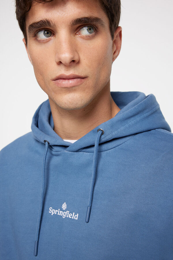 Springfield Sweatshirt capuz b&aacute;sico lavado azul
