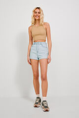 Jack & Jones Shorts vaqueros de tiro alto azul