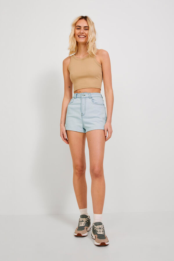 Jack & Jones Shorts vaqueros de tiro alto azul