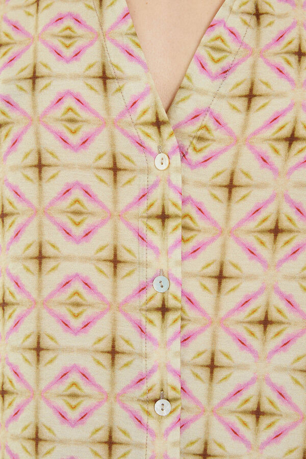 System Action Camisa sin mangas con estampado geométrico estampado