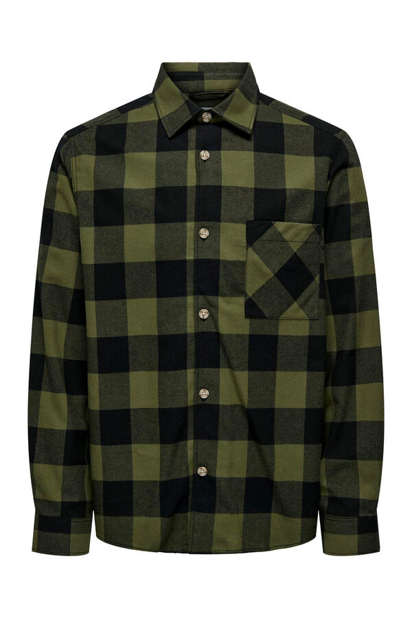 Only & Sons Camisa de cuadros regular fit verde