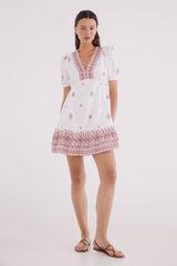 Springfield Blusa escote cenefa &eacute;tnica rojo