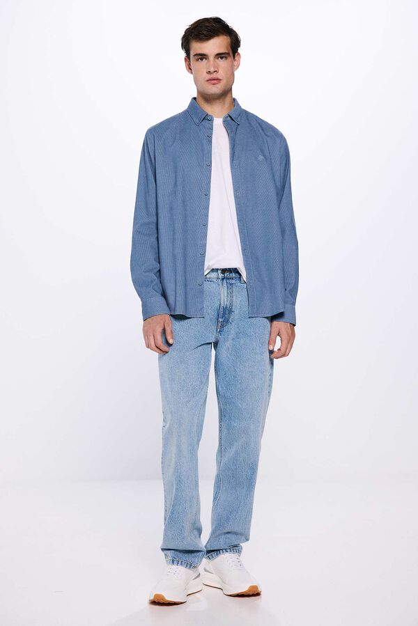 Springfield Camisa pana azul