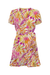 Only Vestido curto cruzado de manga curta vermelho