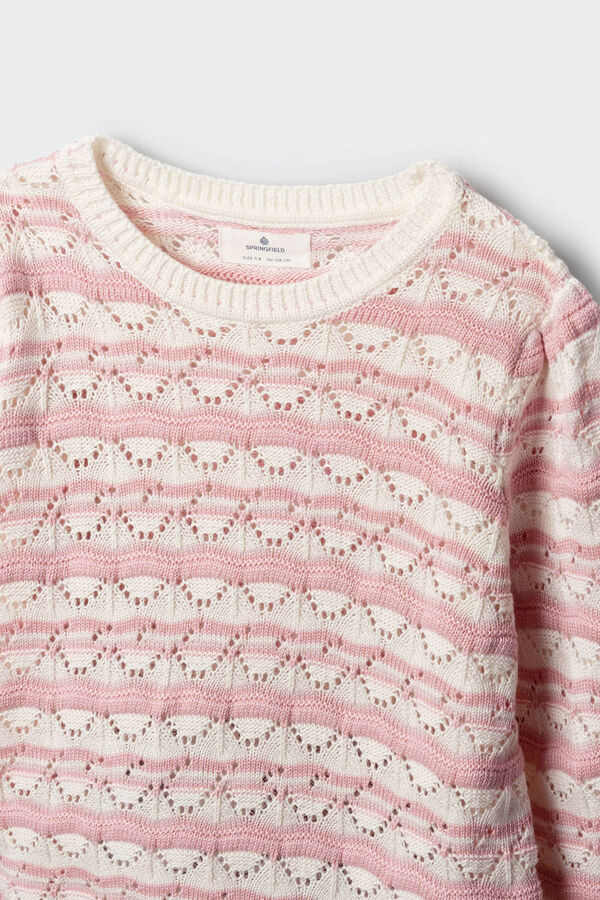 Springfield Kids Camisola &agrave;s riscas para menina rosa