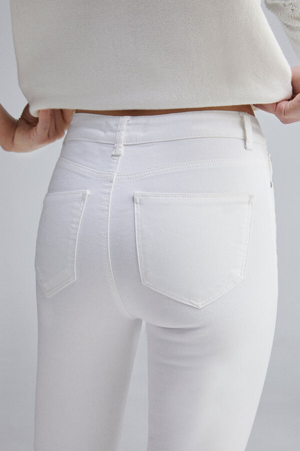Springfield Jeans slim cropped color blanco