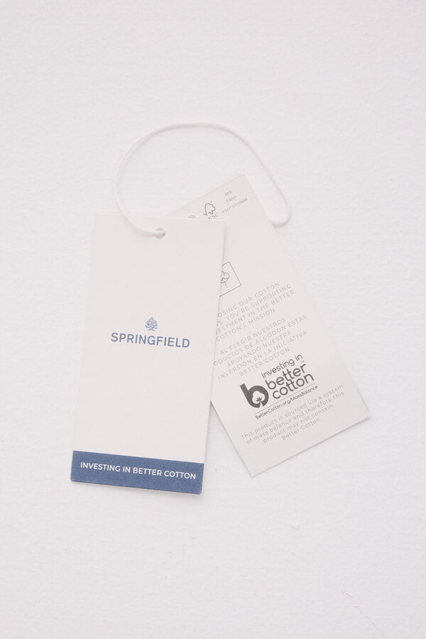 Springfield Camisa Oxford cuello abierto azul