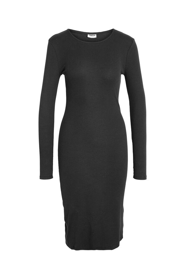 Noisy May Vestido midi ajustado preto