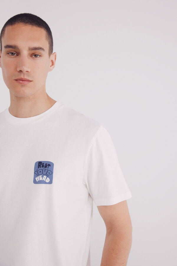 Springfield Camiseta descanse sua mente bege