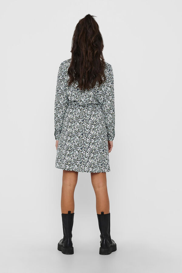 Only Vestido corto de corte t&uacute;nica negro
