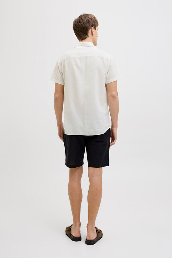 JJ REBEL Camisa comfort fit lino blanco