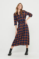 JDY Vestido midi camisero marr&oacute;n