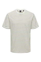 Only & Sons T-shirt riscas horizontal branco