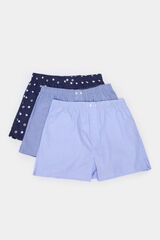 Springfield Pack de 3 cuecas de popelina estampadas azul