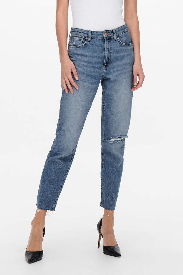 Springfield Jeans de corte Mom fit 5 bolsillos azul claro