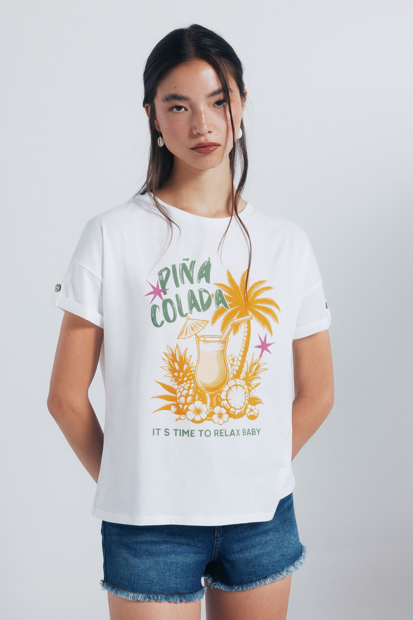 Springfield Camiseta gr&aacute;fica tropical