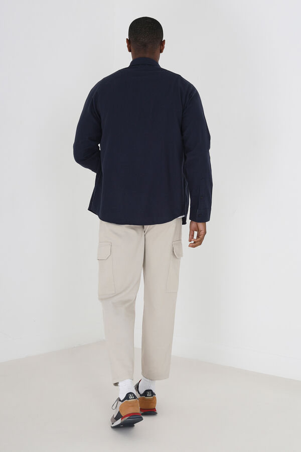 Brave Soul Camisa manga comprida com bolsos azul