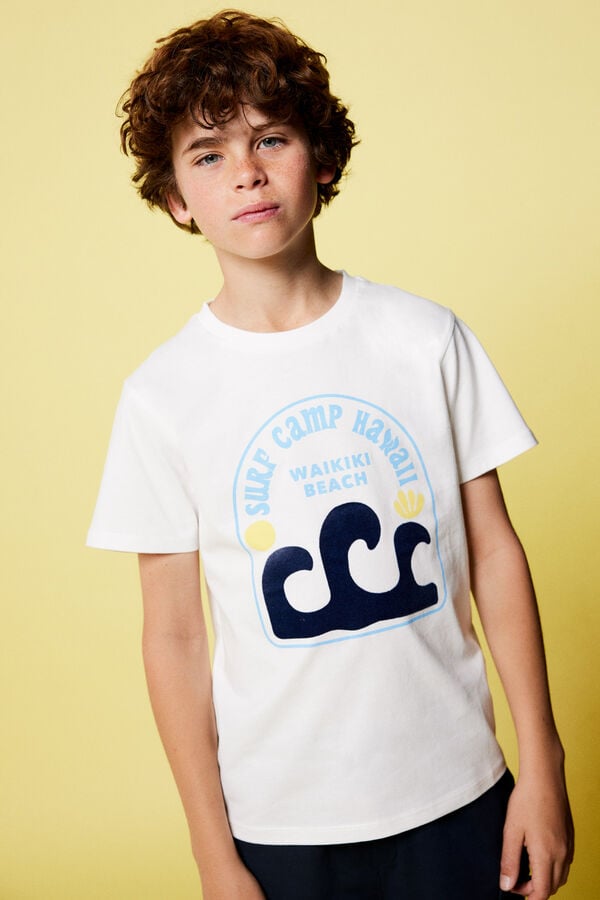 Springfield Kids T-shirt "summer camp" menino bege