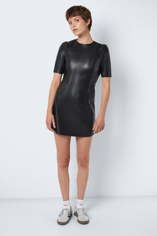 Noisy May Vestido curto de polipele preto