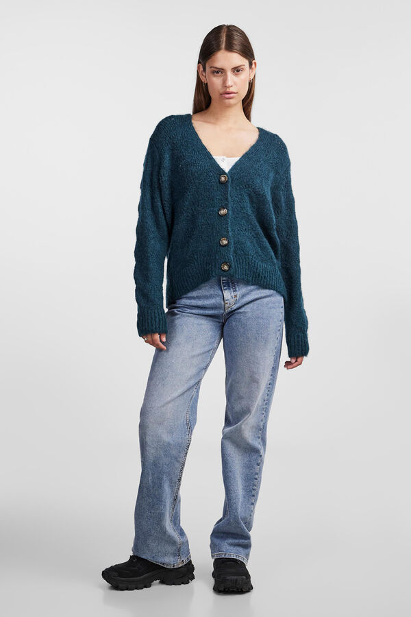 Pieces C&aacute;rdigan de punto con estructura verde