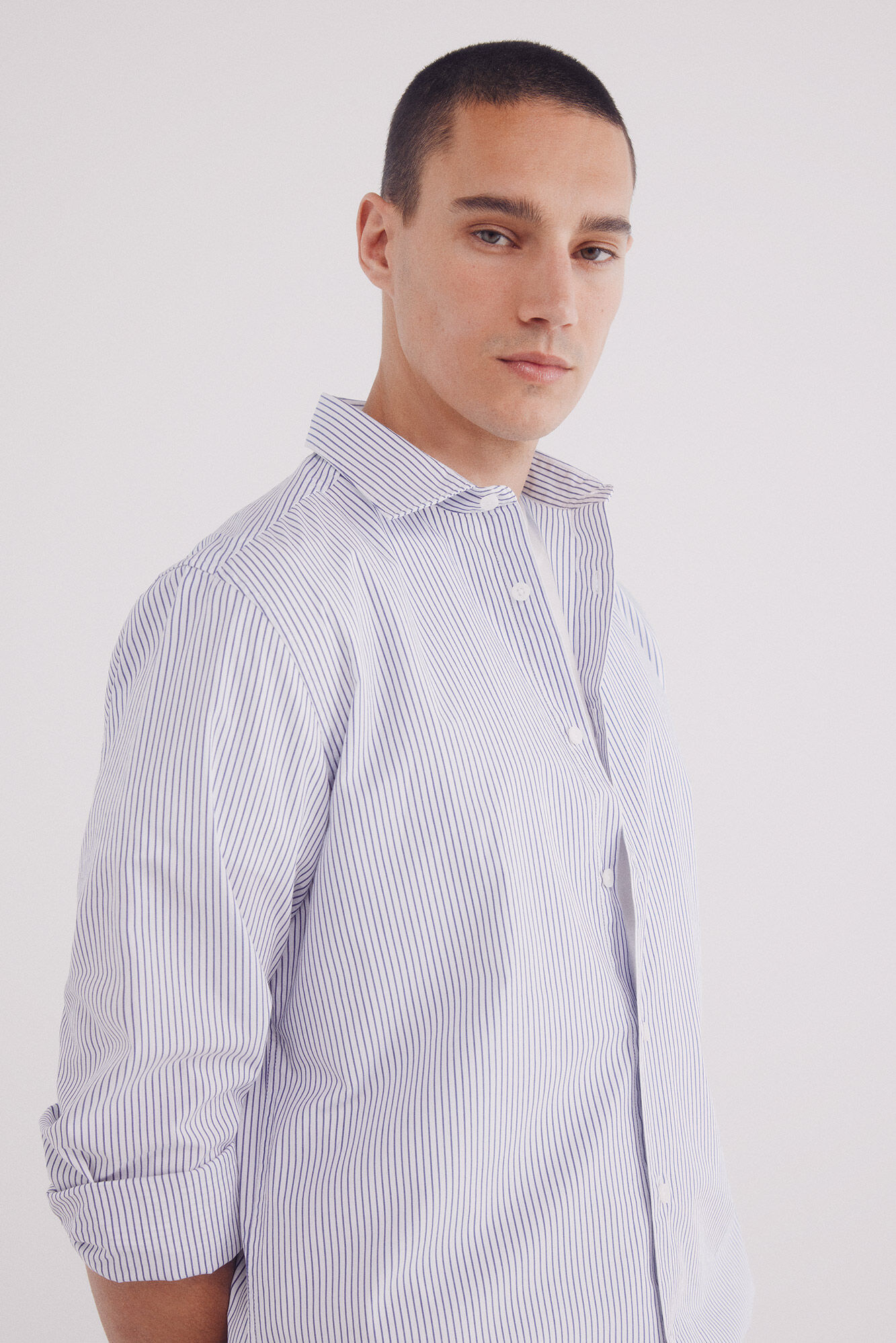 Springfield Camisa popel&iacute;n rayas vestir