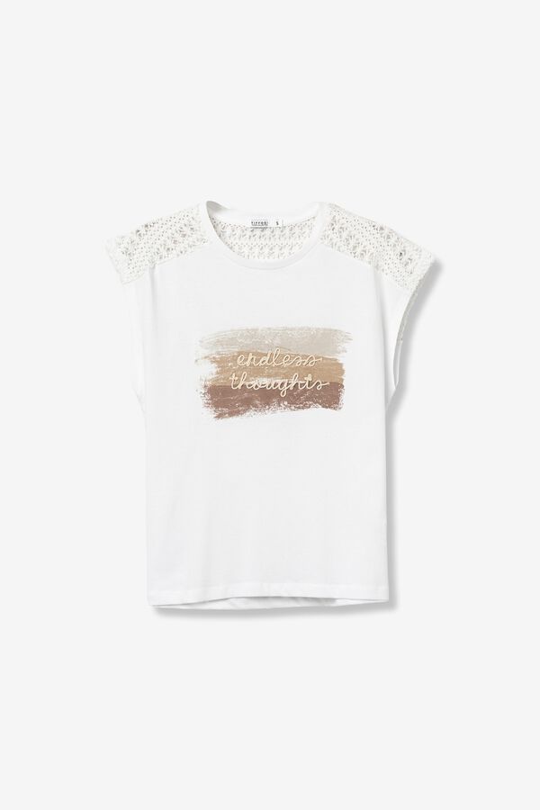 Tiffosi Camiseta com renda branco