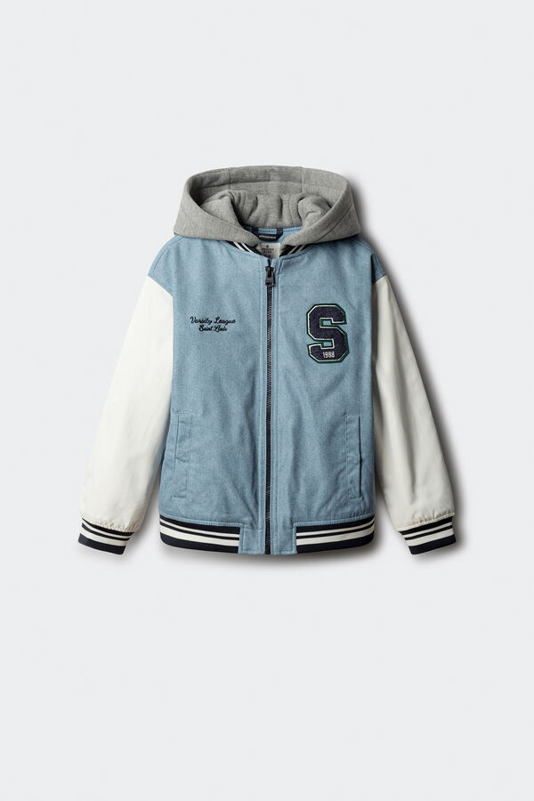 Springfield Kids Jaqueta de beisebol universit&aacute;ria masculina azul