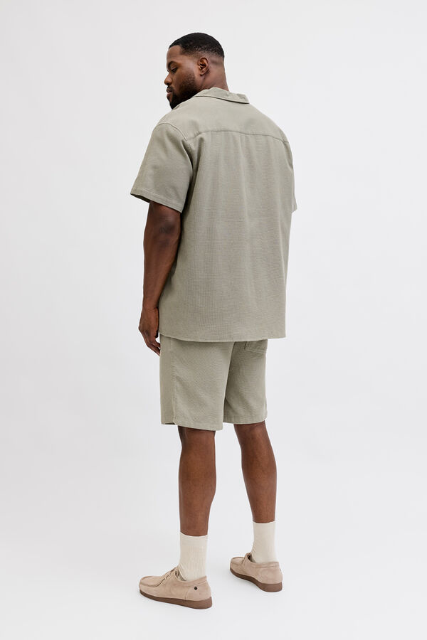 Jack & Jones PLUS Bermuda loose fit algod&oacute;n gris