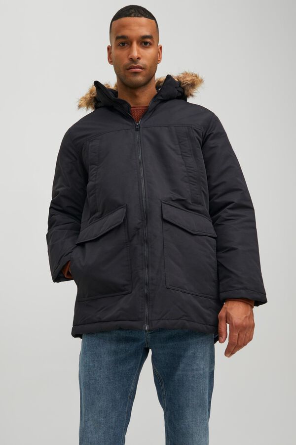 Jack & Jones Parka pelo capuz preto