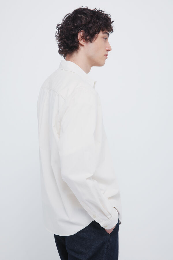 Springfield Camisa de micro veludo cotel&ecirc; branco