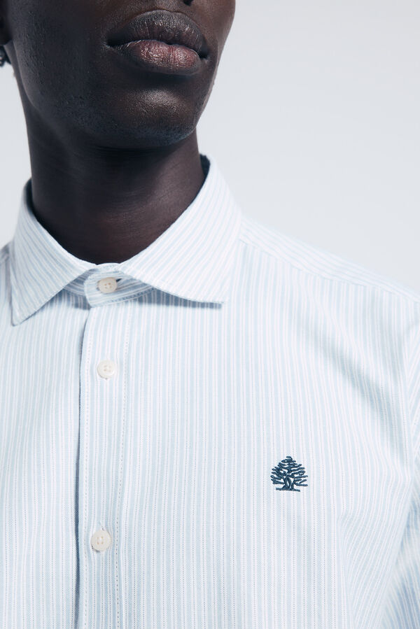 Springfield Camisa oxford ligero rayas azul